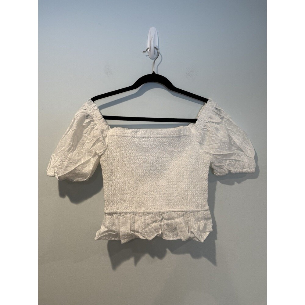 NEW Lost+Wander Top Women XL Smocked 100% Cotton Coquette Cottage Travel Preppy